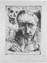 Lovis Corinth, Death and the Artist,1921 